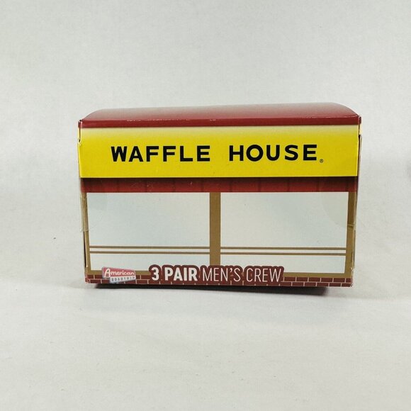 Waffle House Men's 3-Pack of Crew Socks with Novelty Gift Box, Shoe Sizes 8-12 - Picture 1 of 5